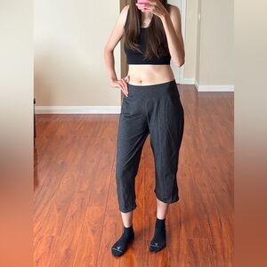 PRANA Charcoal Grey Wide Leg Capri Athletic Work Out Lounge Pants Size Large